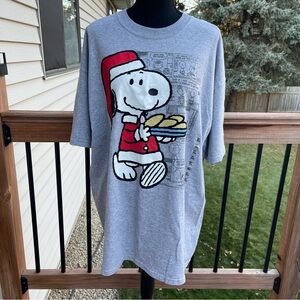 Vintage Peanuts Snoopy T-Shirt Adult XL Christmas Cookies for Snoopy NWT Gray